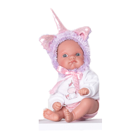 Antonio Juan 85105-2 Jednorožec fialový - realistická panenka miminko s celovinylovým tělem - 21 cm