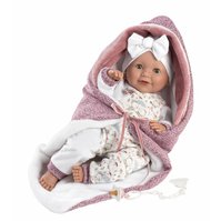 Llorens 74040 NEW BORN - mrkací realistická panenka miminko se zvuky a měkkým látkovým tělem - 42 cm