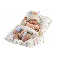 Llorens 74128 NEW BORN - realistická panenka miminko se zvuky a měkkým látkovým tělem - 42 cm