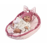 Llorens 74134 NEW BORN - realistická panenka miminko se zvuky a měkkým látkovým tělem - 42 cm