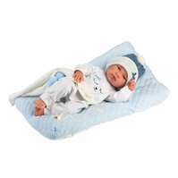 Llorens 84329 NEW BORN CHLAPEČEK - realistická panenka miminko s celovinylovým tělem - 43 cm