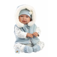 Llorens 84485 NEW BORN - realistická panenka miminko se zvuky a měkkým látkovým tělem - 44 cm