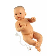 Llorens 45006 NEW BORN HOLČIČKA -  realistická panenka miminko žluté rasy s celovinylovým tělem - 45 cm
