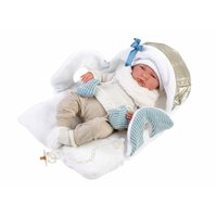 Llorens 74003 NEW BORN - realistická panenka miminko se zvuky a měkkým látkovým tělem - 42 cm